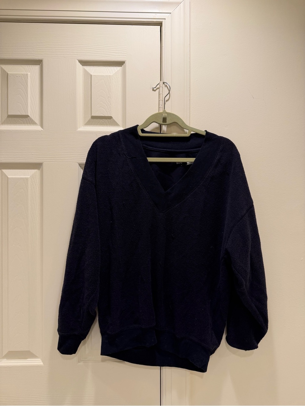 BDG Deep Navy V-Neck Oversized Sweater